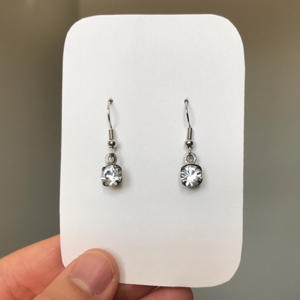 Diamond dangle earrings